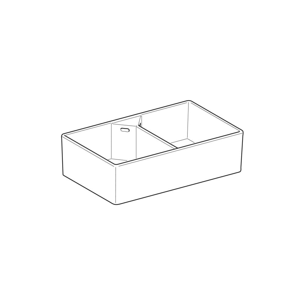 Geberit Publica Mehrzweckbecken mit zwei Becken und Überlauf 90x25x56cm... GEBERIT-350490000 4022009077650 (Abb. 3)