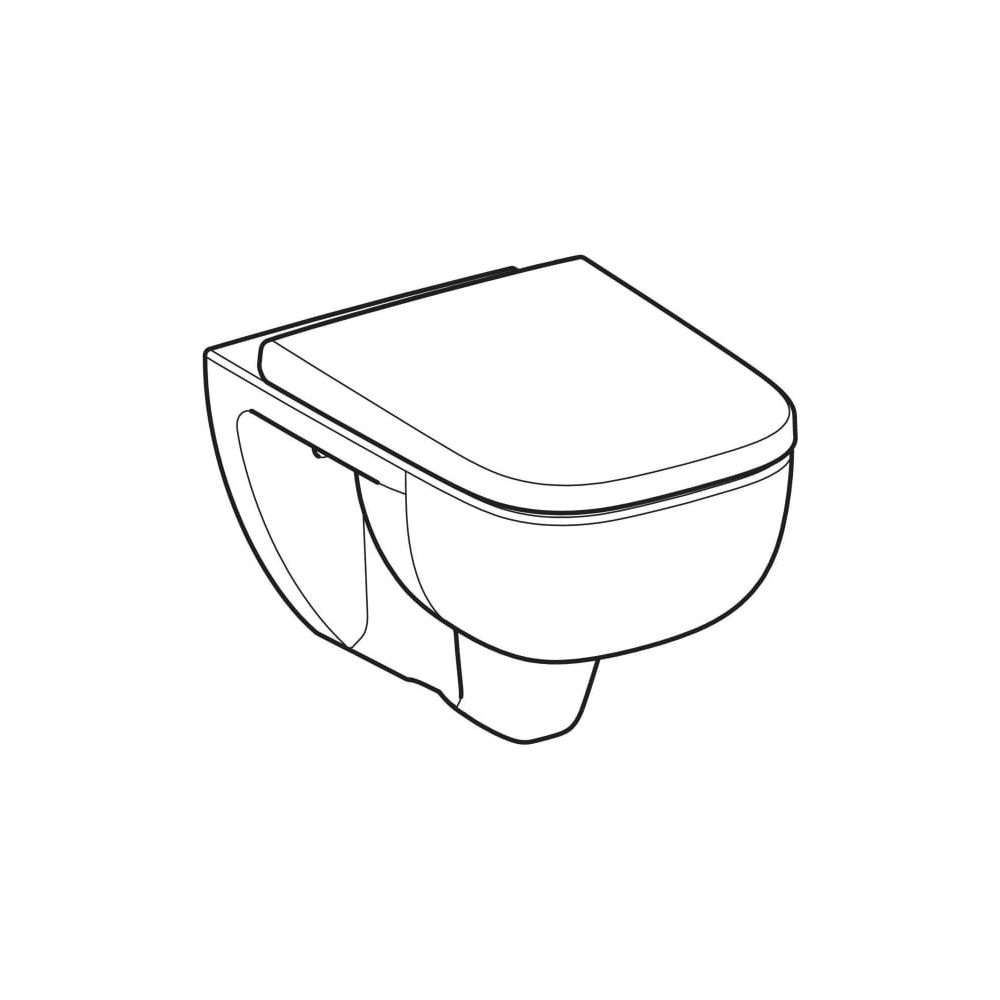 Geberit Renova Plan Set Wand-WC Tiefspüler, TurboFlush, mit WC-Sitz Tiefe 54cm, Weiß... GEBERIT-503152001 4064746083907 (Abb. 3)