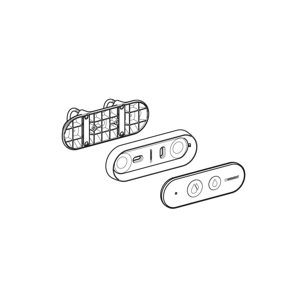 Geberit Fernbetätigung für 2-Mengen-Spülung, Bluetooth, Weiß-alpin, 115708001... GEBERIT-115708001 4064746082085 (Abb. 3)