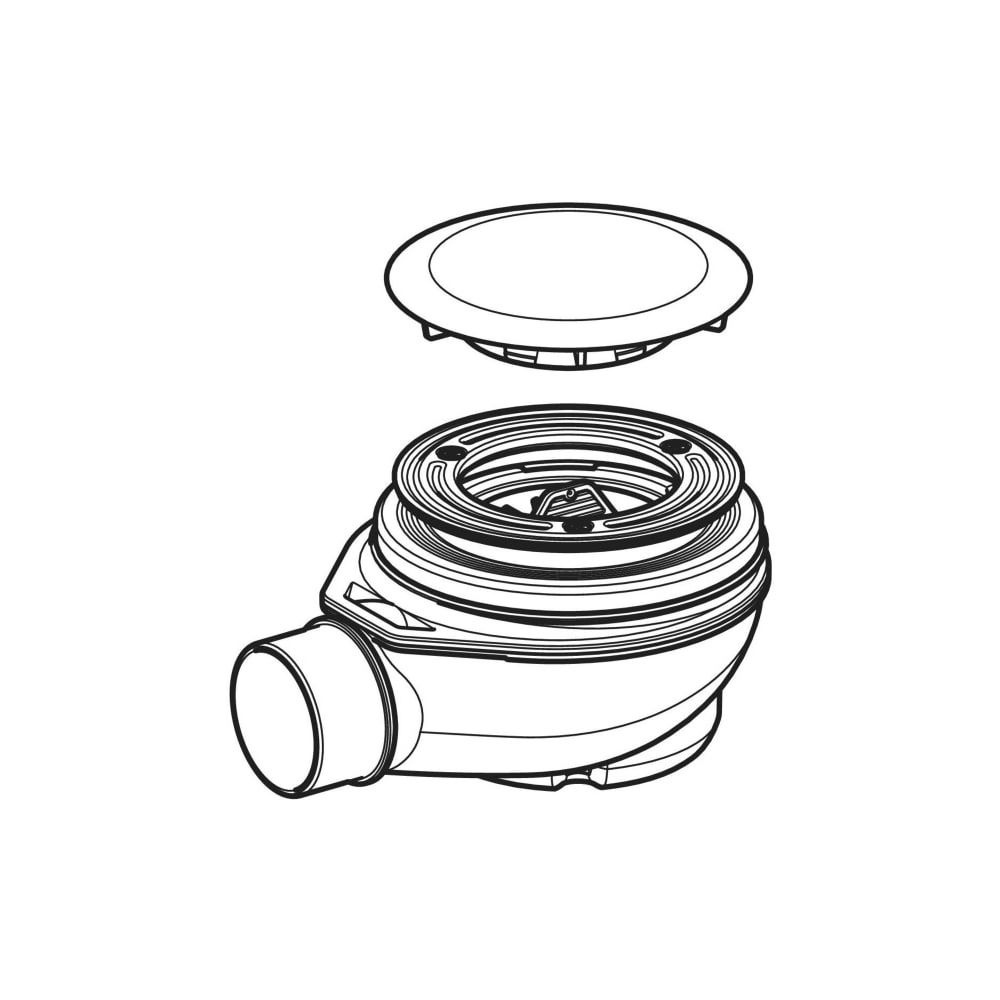 Geberit Duschwannenablauf, Ablaufkappe Sperrwasserhöhe 50mm Abgang aus PP d 50mm Hoc... GEBERIT-150554211 4025416633693 (Abb. 7)
