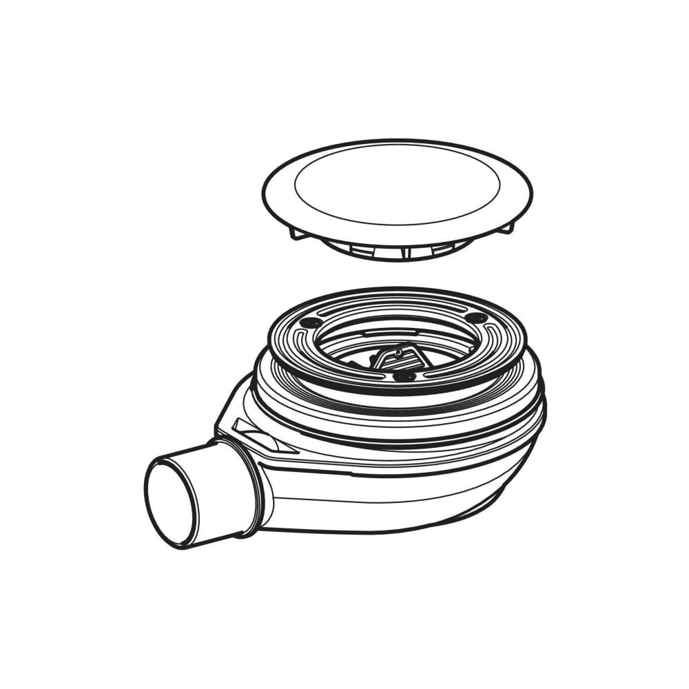 Geberit Duschwannenablauf, Ablaufkappe Sperrwasserhöhe 30mm Abgang aus PP d 40mm Hoc... GEBERIT-150582211 4025416633846 (Abb. 7)