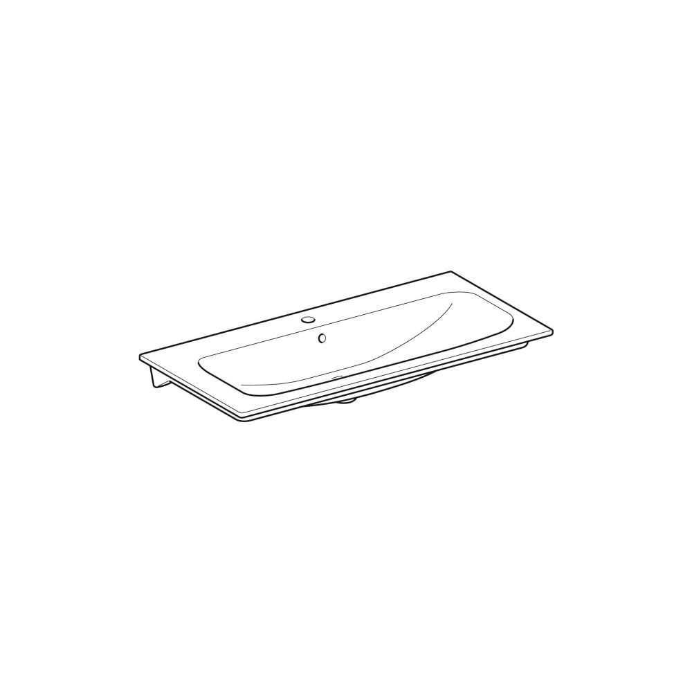 Geberit Renova Plan Möbelwaschtisch, Breite 100cm, Tiefe 48cm, Hahnloch mittig, Über... GEBERIT-122200600 4022009368956 (Abb. 3)