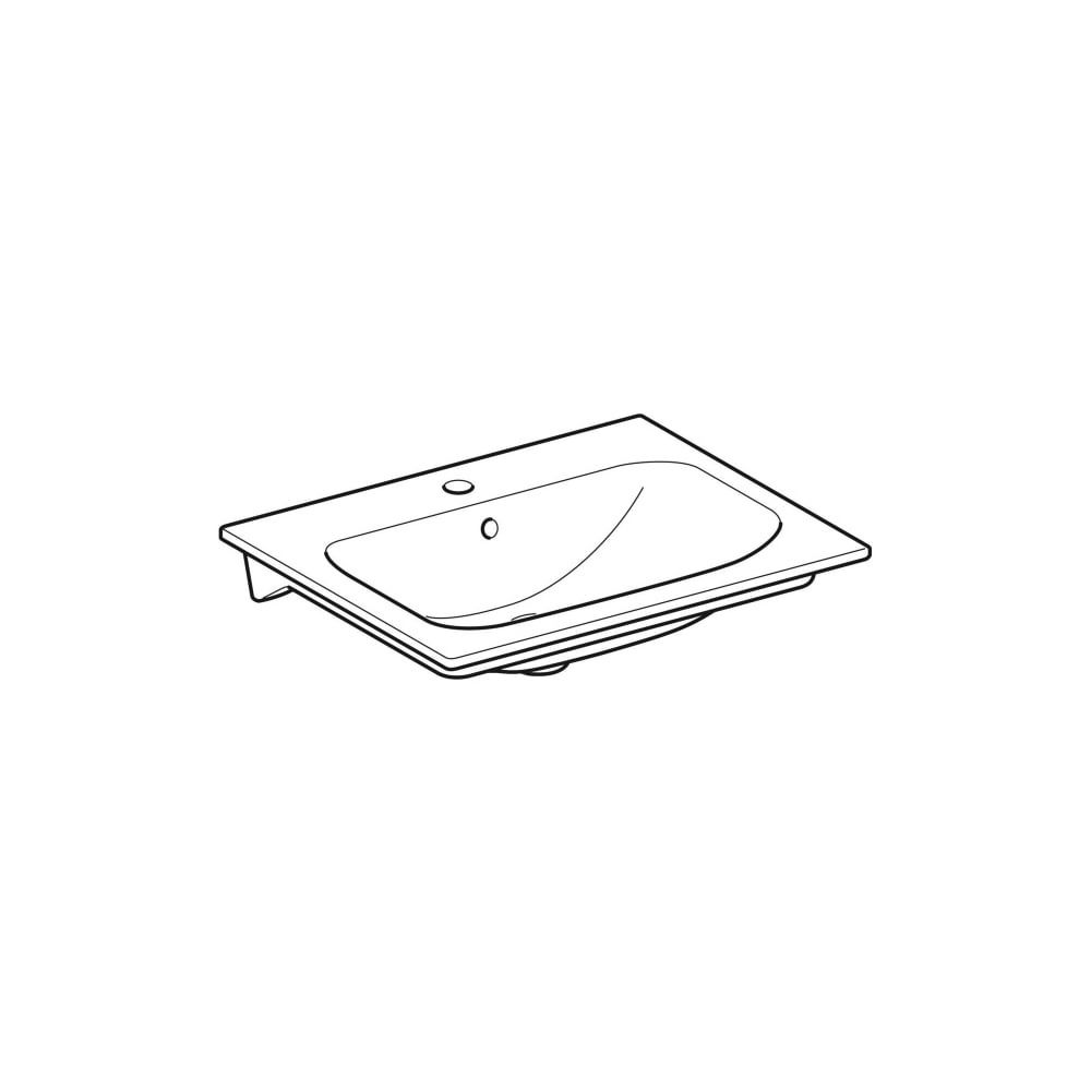 Geberit Renova Plan Möbelwaschtisch, Breite 60cm, Tiefe 48cm, Hahnloch mittig, Überl... GEBERIT-122260600 4022009368932 (Abb. 3)
