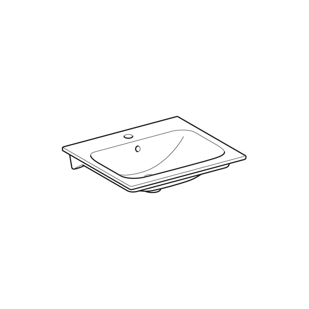 Geberit Renova Plan Möbelwaschtisch, Breite 55cm, Tiefe 48cm, Hahnloch mittig, Überl... GEBERIT-122255000 4022009368925 (Abb. 3)