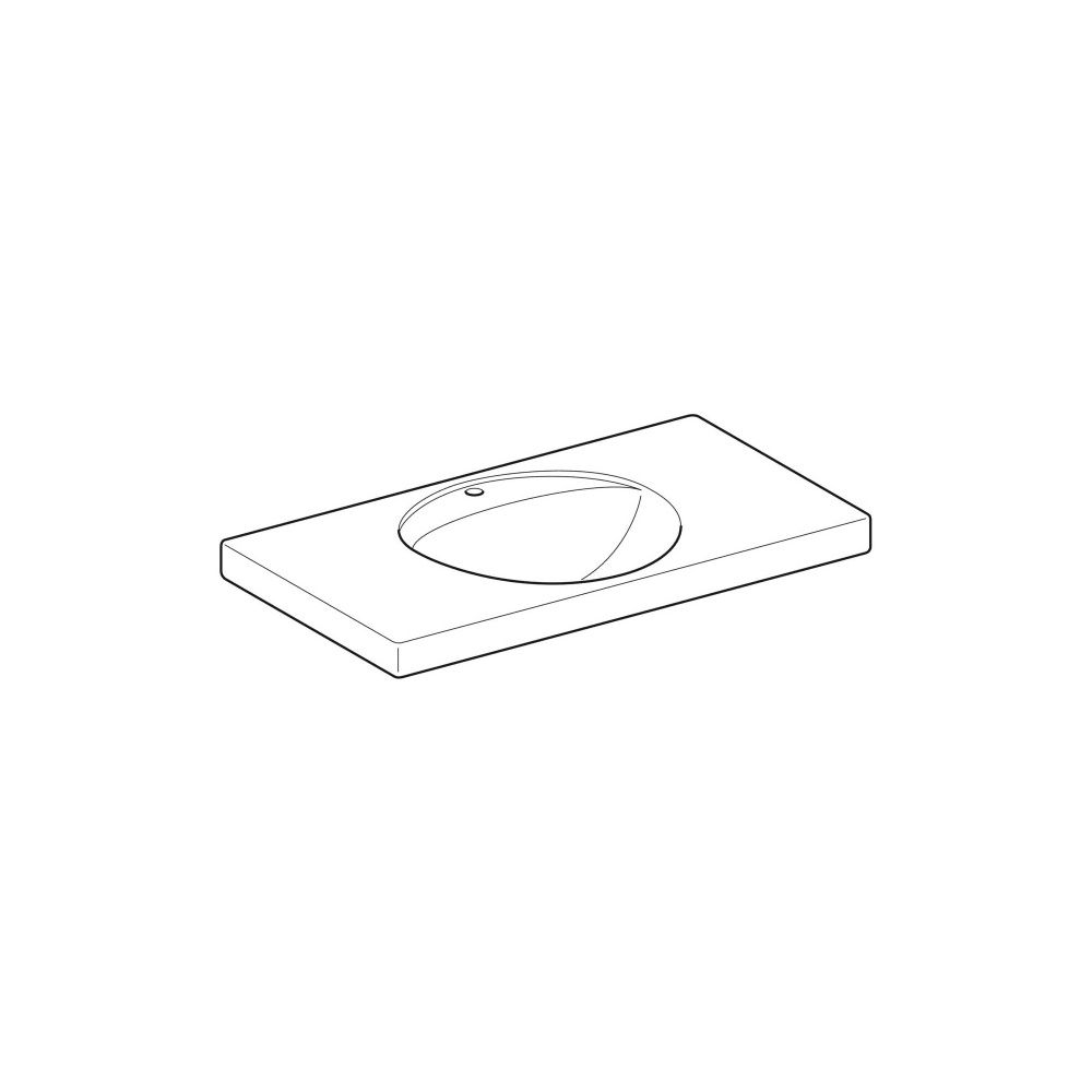 Geberit Preciosa Waschtisch mit Ablagefläche, Breite 100cm, Tiefe 55cm, Hahnloch mit... GEBERIT-124230000 4022009009200 (Abb. 3)
