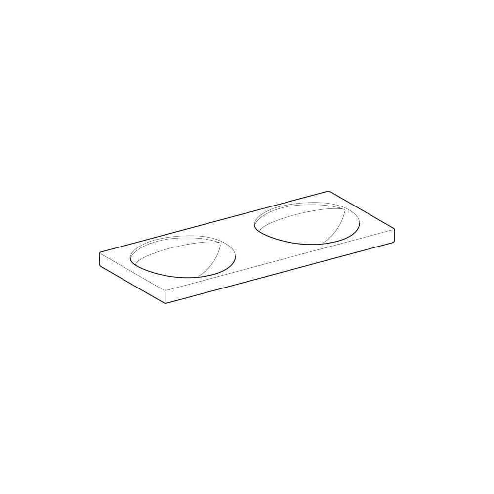 Geberit Preciosa Doppelwaschtisch, 130x55mm, ohne Hahnloch, ohne Überlauf, Weiß, Ker... GEBERIT-133240600 4022009232233 (Abb. 3)