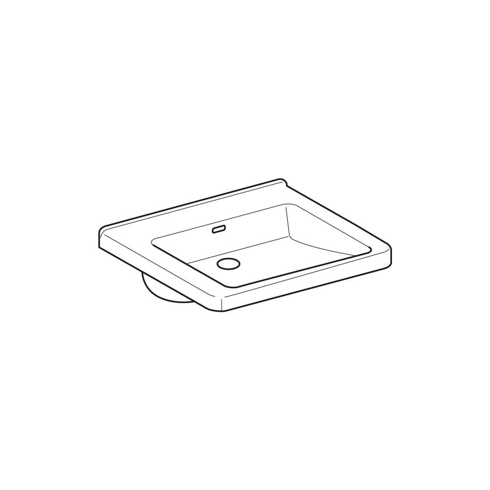 Geberit Renova Comfort Square Waschtisch barrierefrei 60x55cm, ohne Hahnloch, mit Üb... GEBERIT-128663000 4022009320183 (Abb. 3)