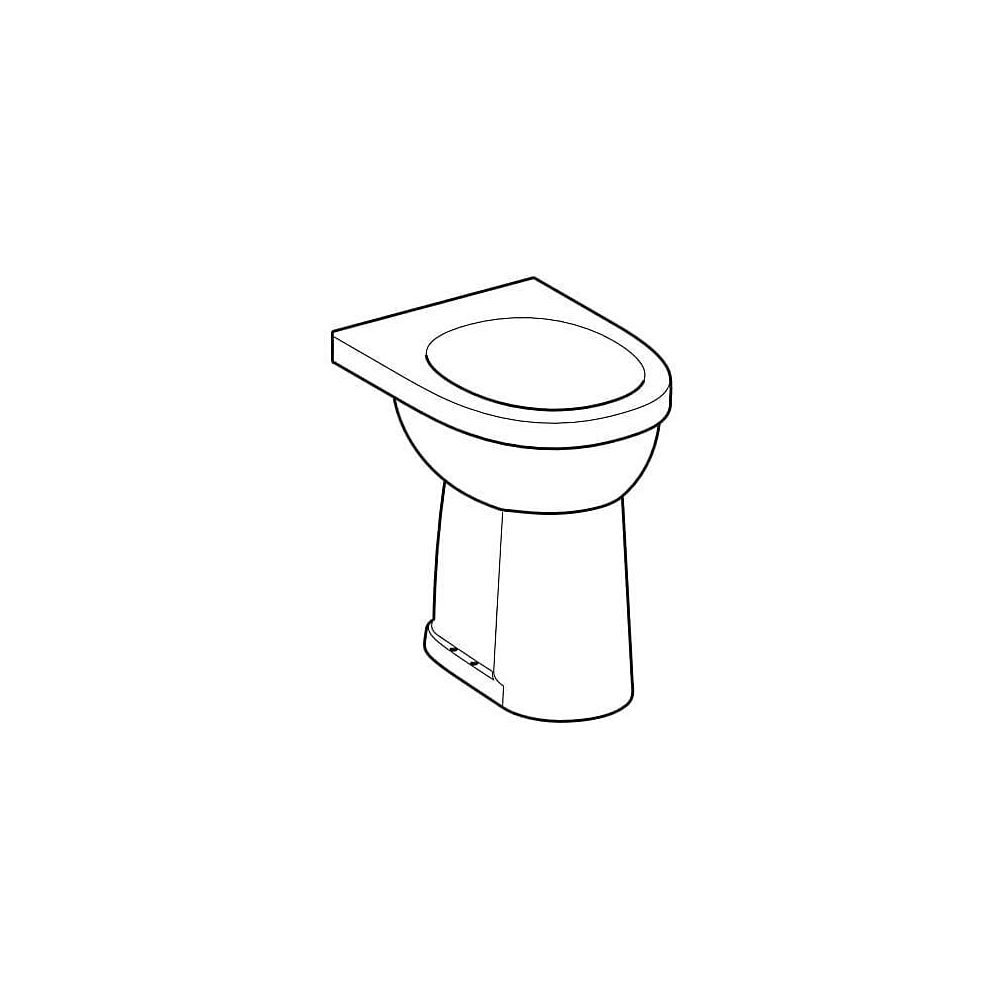 Geberit Renova Comfort Stand-WC Flachspüler, erhöht, Höhe 49cm, Abgang vertikal Tief... GEBERIT-218521000 4022009353686 (Abb. 3)