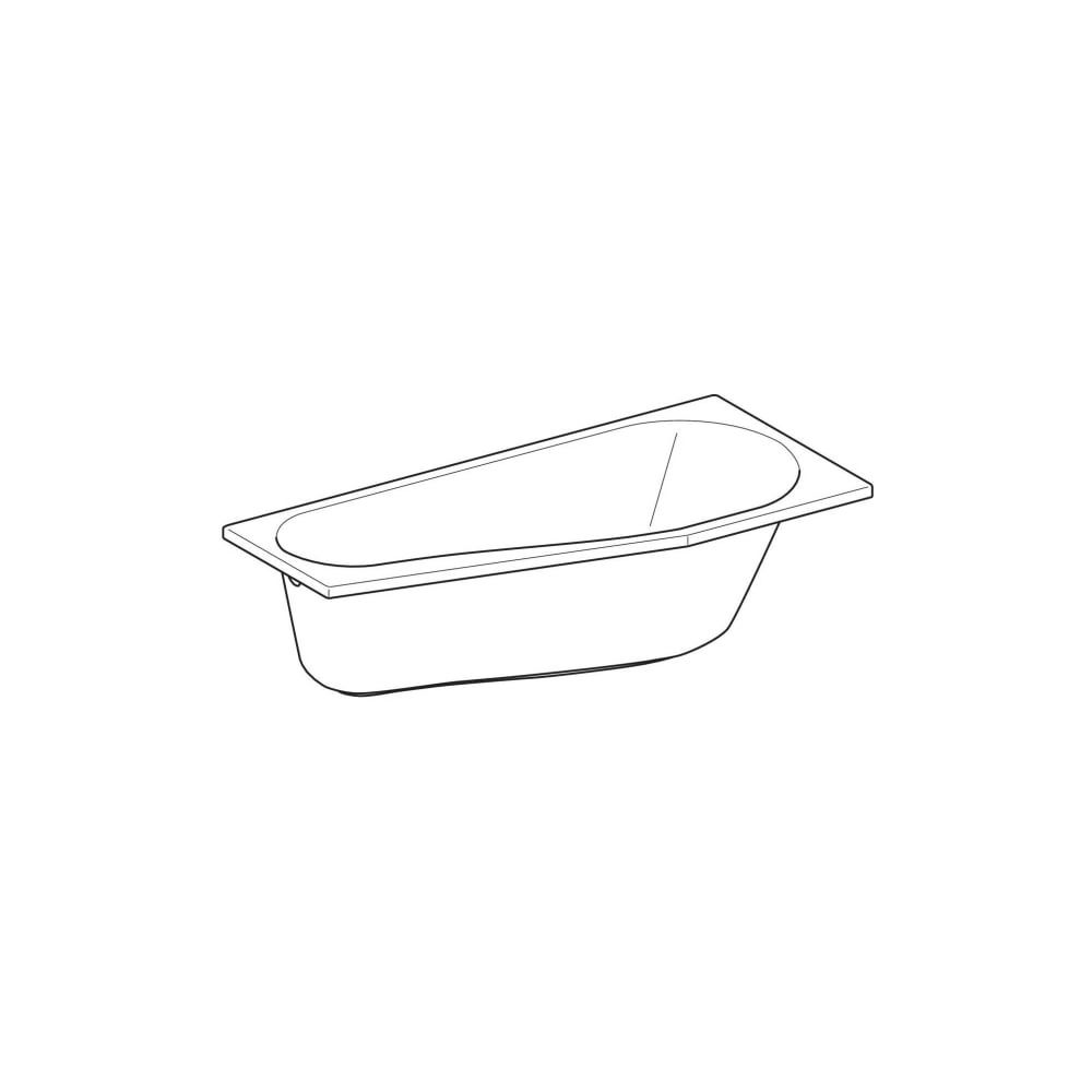 Geberit Renova Fünfeckbadewanne Länge 160cm, Breite 75cm, Abgang links... GEBERIT-657261000 4022009093476 (Abb. 3)