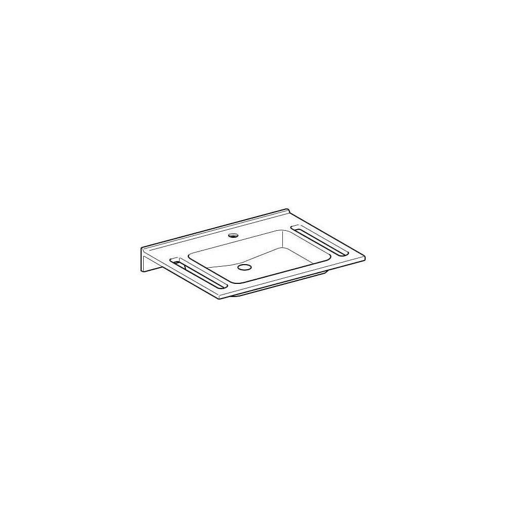Geberit Publica Waschtisch eckiges Design, Ausschnitten, barrierefrei, B 70cm T 55cm... GEBERIT-402170016 4022009330014 (Abb. 4)