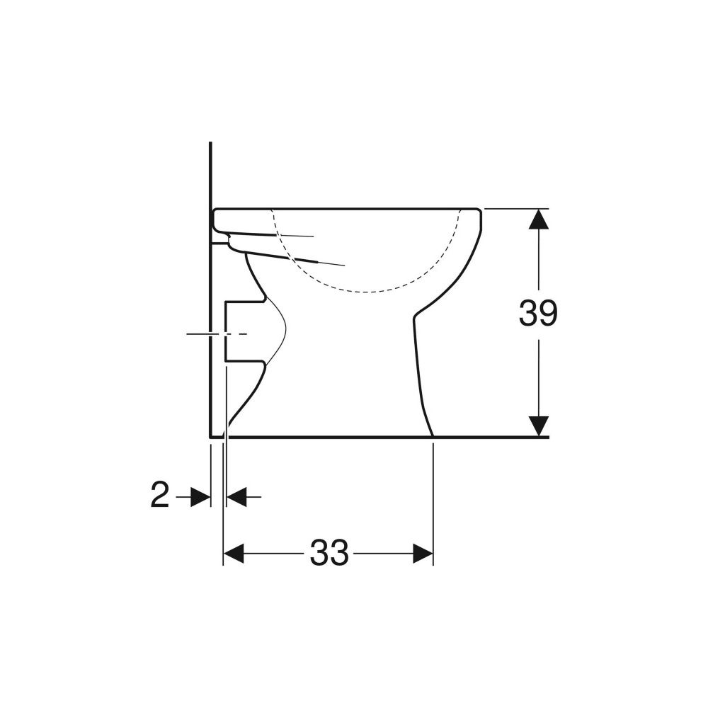 Geberit Renova Stand-WC Tiefspüler, Abgang horizontal Tiefe 46cm, Weiß... GEBERIT-211000000 4022009021493 (Abb. 9)