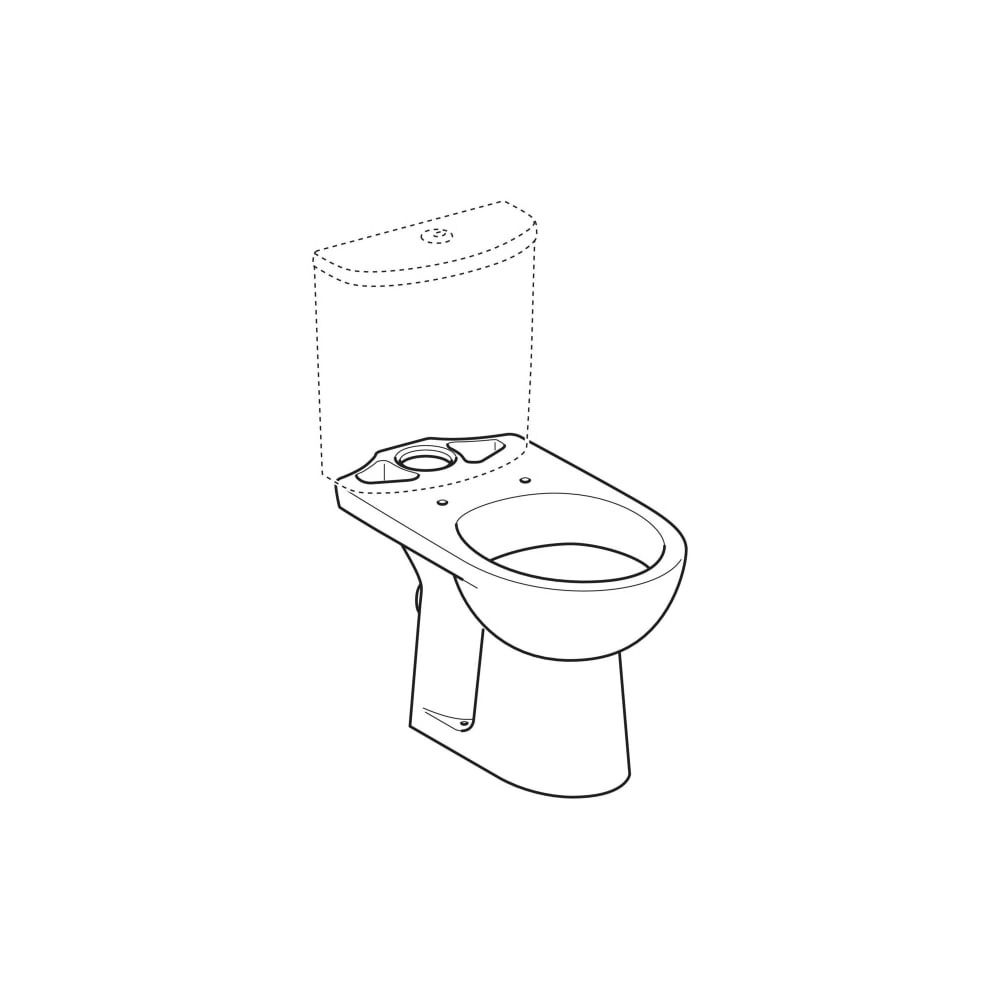 Geberit Renova Stand-WC für Aufputzspülkasten aufgesetzt, Tiefspüler, Abgang horizon... GEBERIT-203820600 4022009353723 (Abb. 3)