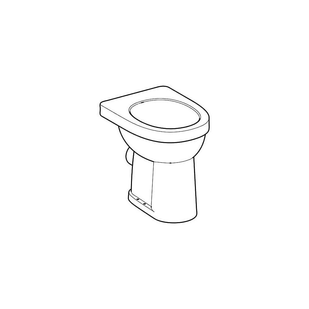 Geberit Renova Comfort Stand-WC Flachspüler, erhöht, Höhe 45cm, Abgang horizontal Ti... GEBERIT-218510600 4022009353754 (Abb. 3)