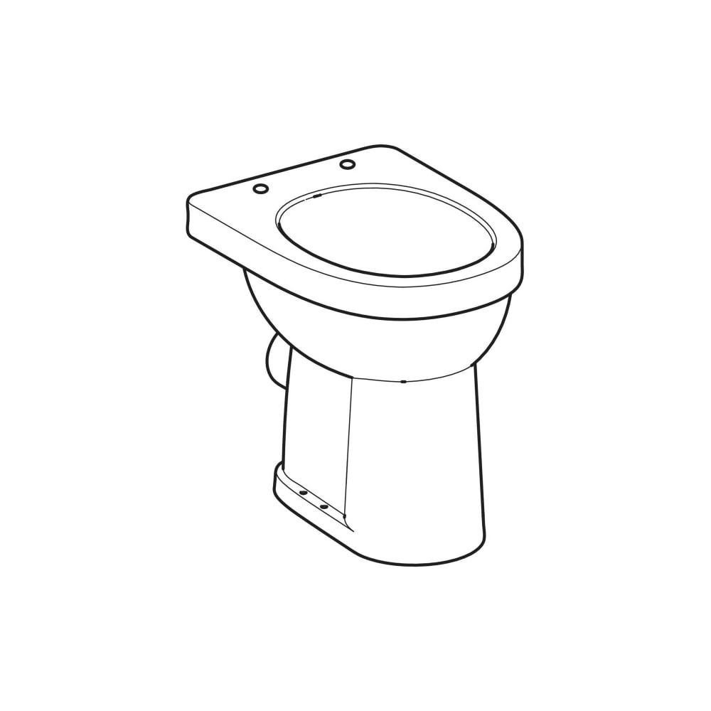 Geberit Renova Comfort Stand-WC Flachspüler, erhöht, Höhe 45cm, Abgang horizontal Ti... GEBERIT-218510600 4022009353754 (Abb. 7)