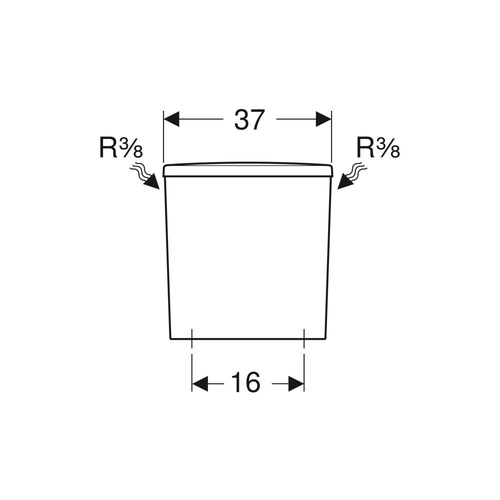 Geberit Renova Aufputzspülkasten aufgesetzt, eckiges Design, 2-Mengen-Spülung, Wasse... GEBERIT-227780600 4022009353600 (Abb. 6)