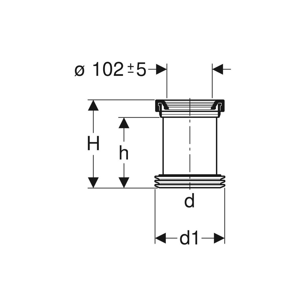 Geberit Anschlussstutzen mit Manschette, Lippendichtungen Außendurchmesser 110mm... GEBERIT-152400161 4025416018582 (Abb. 5)