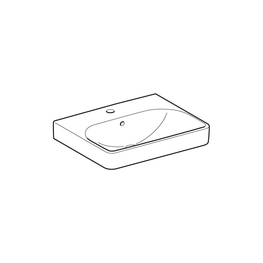 Geberit Smyle Square Waschtisch, Breite 55cm, Tiefe 44cm, Hahnloch mittig, Überlauf ... GEBERIT-500259011 4025416437345 (Abb. 3)