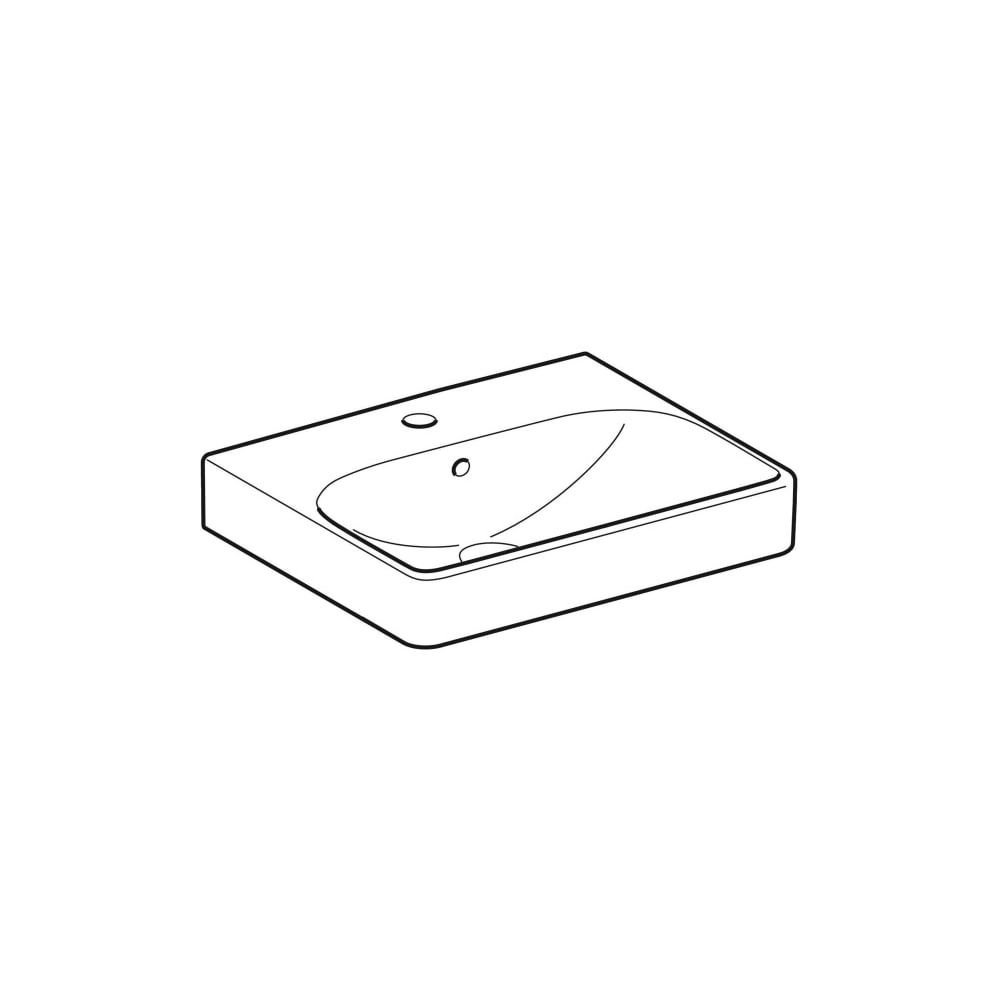 Geberit Smyle Square Handwaschbecken, 50x16x41cm, Hahnloch mittig, Überlauf sichtbar... GEBERIT-500256018 4025416383222 (Abb. 3)