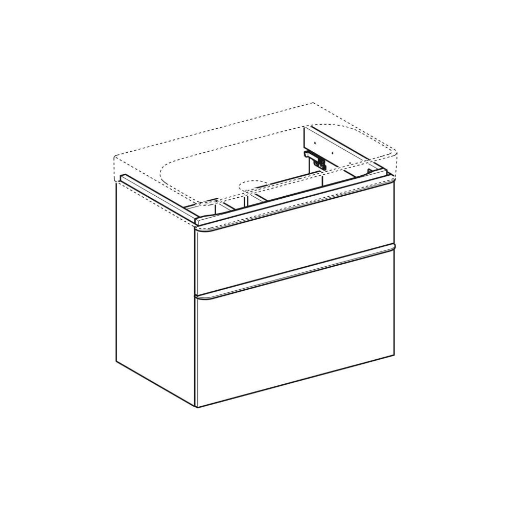 Geberit Smyle Square Unterschrank für Waschtisch, 2 Schubladen, 73,4x61,7x47cm, Weiß... GEBERIT-500353001 4025416363095 (Abb. 3)