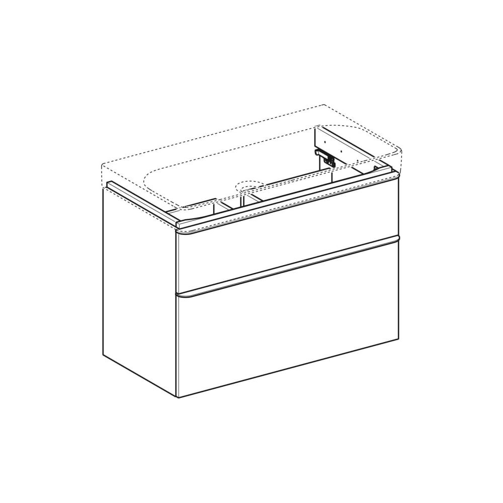 Geberit Smyle Square Unterschrank für Waschtisch, 2 Schubladen, 88,4x61,7x47cm, Weiß... GEBERIT-500354001 4025416363125 (Abb. 3)