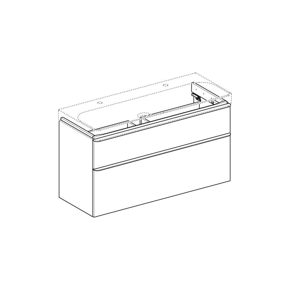 Geberit Smyle Square Unterschrank für Waschtisch, 2 Schubladen, 118,4x61,7x47cm, Wei... GEBERIT-500355001 4025416357032 (Abb. 3)