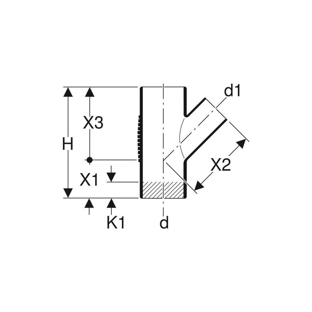 Geberit Silent db20 Abzweig 45 Grad d 110mm, d1 110mm... GEBERIT-310104141 4025416085188 (Abb. 4)