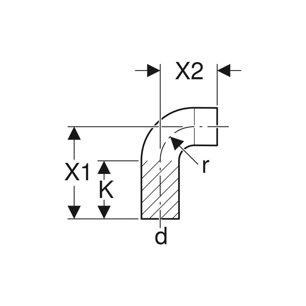 Geberit PE Bogen mit langem Schenkel 88,5 Grad, Außendurchmesser 56mm... GEBERIT-363051161 4025416152781 (Abb. 4)