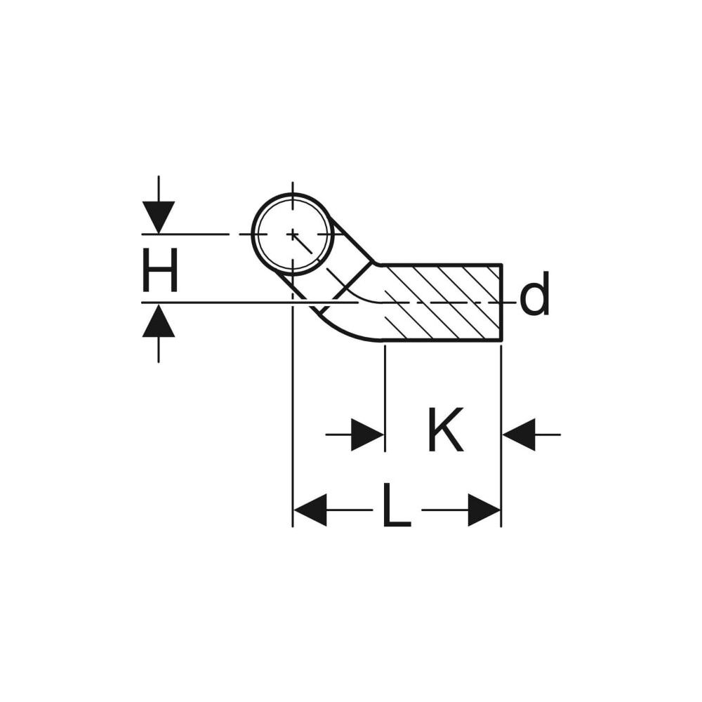 Geberit PE Doppelanschlussbogen 90 Grad gekröpft, für Wand-WC d 110mm, d1 90mm... GEBERIT-367485161 4025416031536 (Abb. 5)