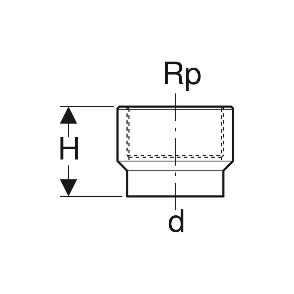 Geberit PE Übergang mit Innengewinde, d 50mm, Rp 1 1/2"... GEBERIT-361723161 4025416022848 (Abb. 4)