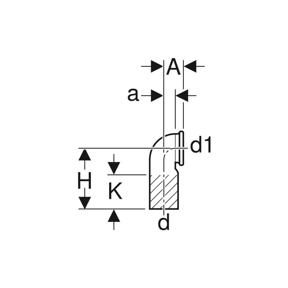 Geberit PE Anschlussbogen 90 Grad für Wand-WC, mit Erweiterung d 110mm, d1 110mm... GEBERIT-367792161 4025416032359 (Abb. 4)
