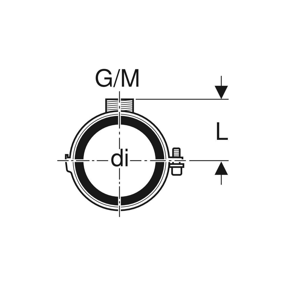 Geberit Silent db20 Rohrschelle gedämmt, mit Gewindemuffe M10, G 1/2" di 63mm, G 1/2... GEBERIT-306812261 4025416089964 (Abb. 4)