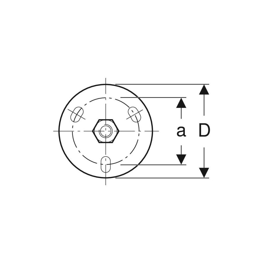 Geberit Grundplatte rund, Dreiloch, mit Gewindemuffe M10... GEBERIT-362837261 4025416023944 (Abb. 4)