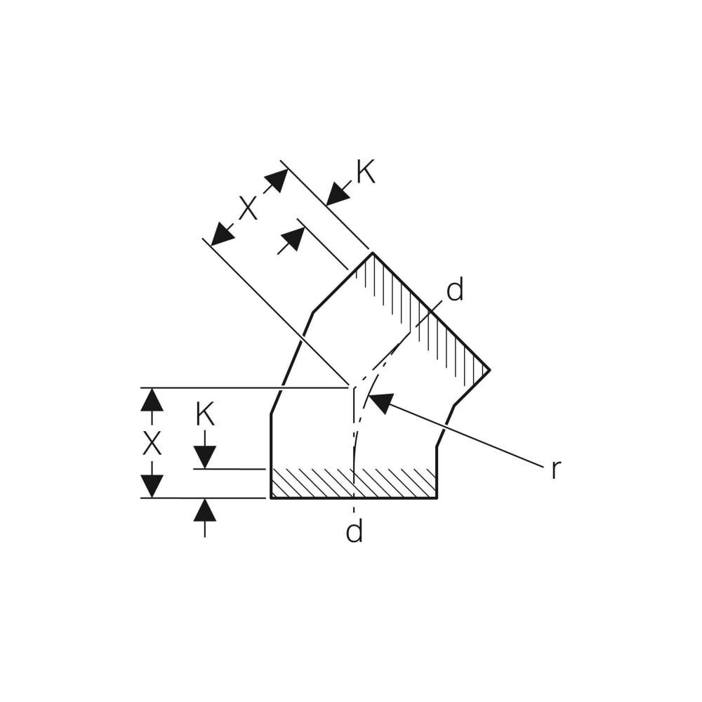 Geberit PE Segmentbogen 45 Grad, Außendurchmesser 250mm... GEBERIT-371045161 4025416036029 (Abb. 4)