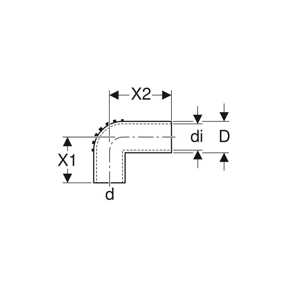 Geberit Silent db20 Anschlussbogen 90 Grad verlängert, d 56mm, di 50mm... GEBERIT-305905141 4025416090052 (Abb. 4)
