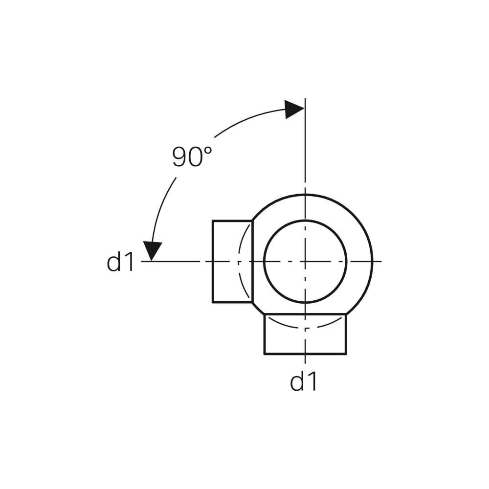 Geberit PE Kugelabzweig 88,5 Grad zweifach, Anschlüsse 90 Grad versetzt d 110mm, d1 ... GEBERIT-367335161 4025416031321 (Abb. 4)