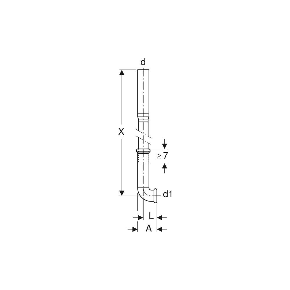 Geberit Set Spülbogen 90° ausziehbar Außendurchmesser 56mm... GEBERIT-119698161 4025416008781 (Abb. 3)