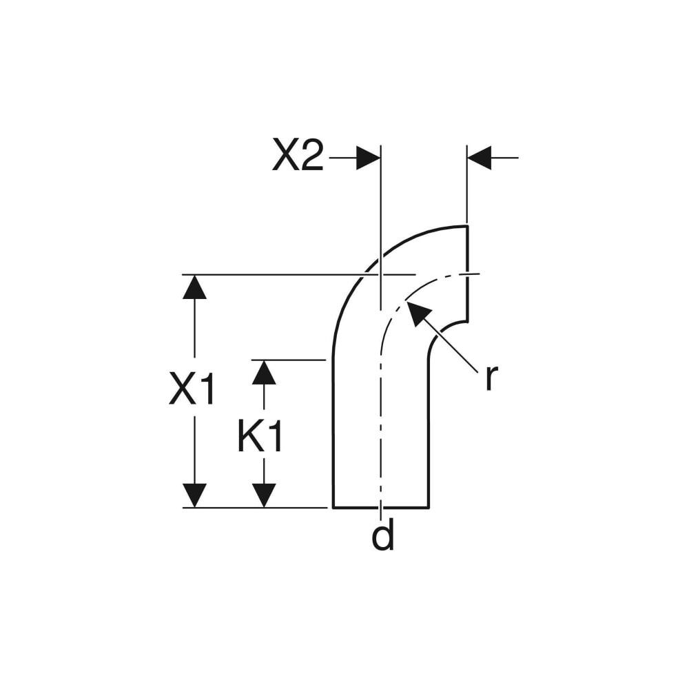 Geberit PE Bogen mit langem Schenkel 90 Grad, Außendurchmesser 40mm... GEBERIT-360055161 4025416021575 (Abb. 4)