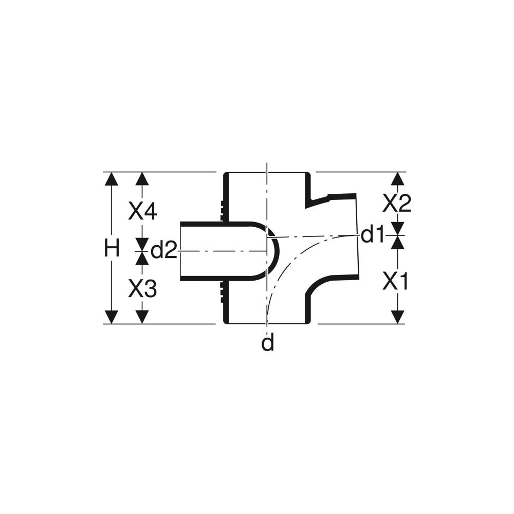 Geberit Silent db20 Schachtbogenabzweig 88,5 Grad rechts d 90mm, d1 90mm, d2 75mm... GEBERIT-308871141 4025416860860 (Abb. 5)
