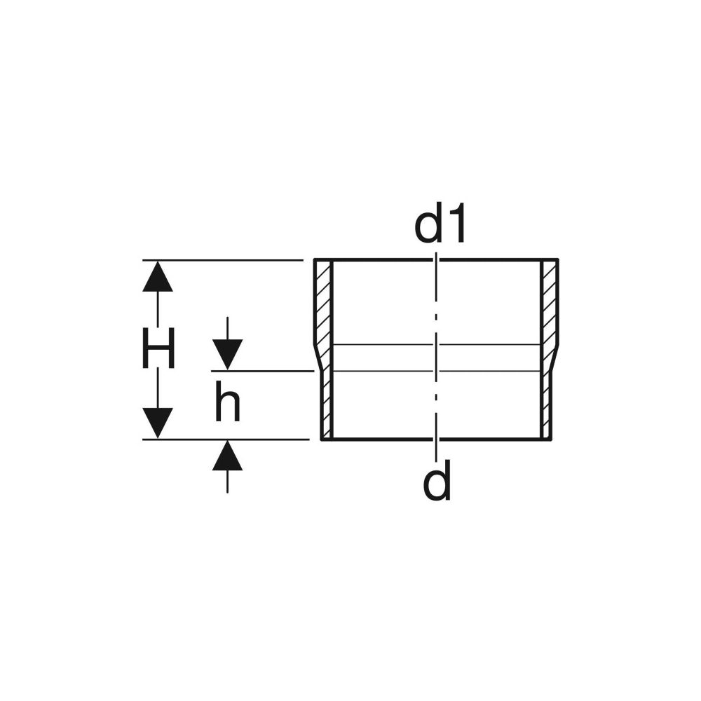 Geberit PE Übergangsstutzen auf Guss Außendurchmesser 200mm, d1 212mm... GEBERIT-370738161 4025416035787 (Abb. 4)