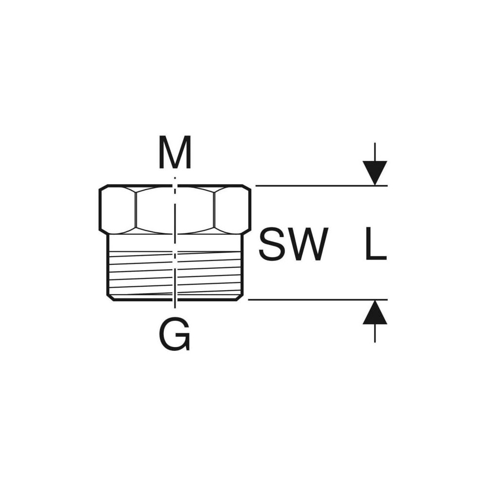 Geberit Übergang Eurokonus, mit Innengewinde CW617N, G 3/4″, M 22mm... GEBERIT-641522001 4025416128304 (Abb. 4)