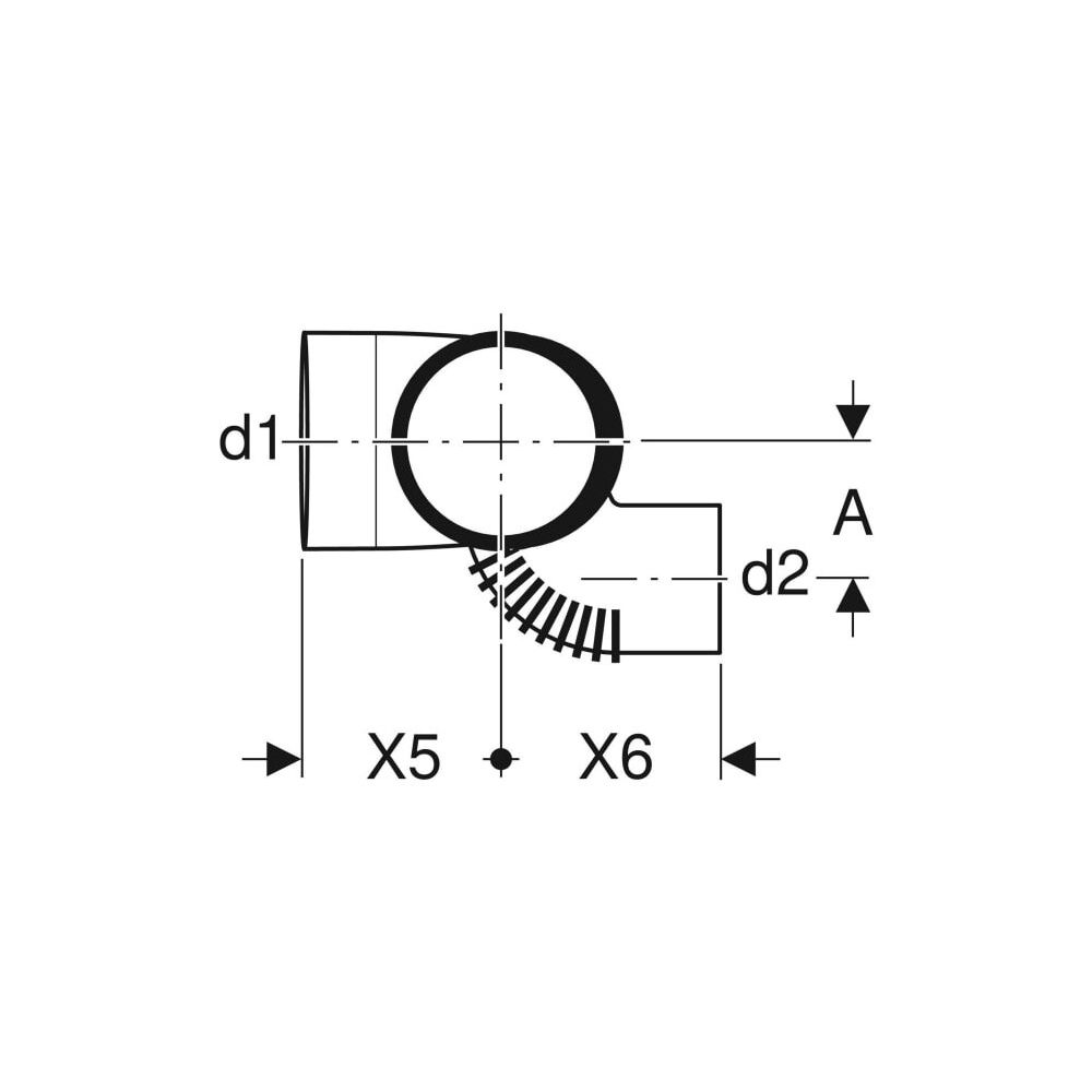 Geberit Silent db20 Schachtbogenabzweig 88,5 Grad links, d 110mm, d1 90mm, d2 75mm... GEBERIT-310872141 4025416171270 (Abb. 4)
