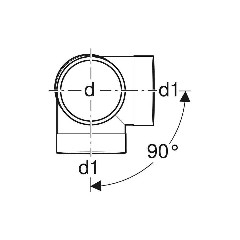 Geberit Silent db20 Bogeneckabzweig 88,5 Grad d 110mm, d1 110mm... GEBERIT-310083141 4025416544913 (Abb. 4)