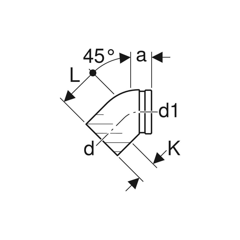 Geberit PE Anschlussbogen 45 Grad mit Anschlusssteckmuffe, für Wand-WC Außendurchmes... GEBERIT-367945161 4025416596073 (Abb. 4)
