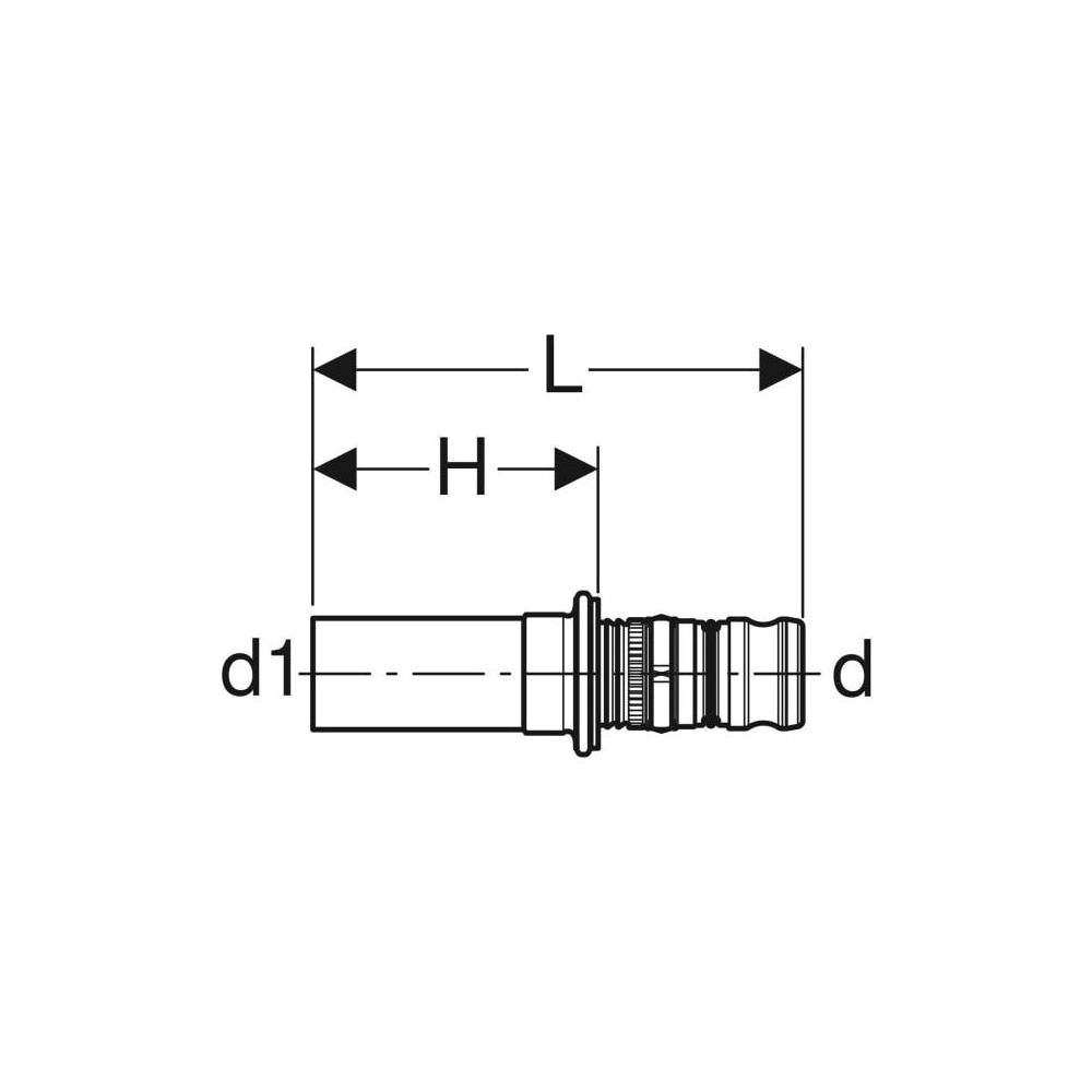 Geberit Mepla Übergang auf Geberit Mapress, mit Einschubende Außendurchmesser 63mm... GEBERIT-607508005 4025416813873 (Abb. 3)