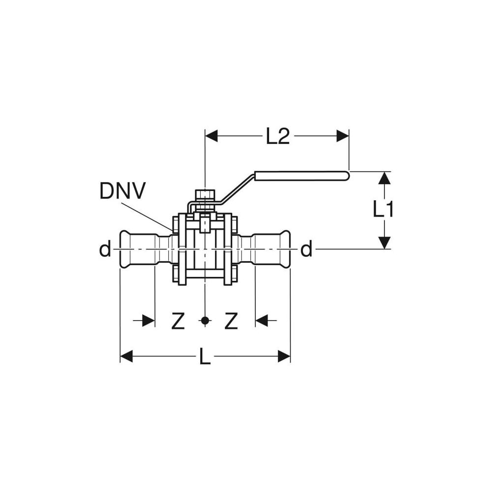 Geberit Mapress Edelstahl Kugelhahn mit Betätigungshebel, geflanscht Außendurchmesser 22... GEBERIT-92102 4024723921028 (Abb. 4)