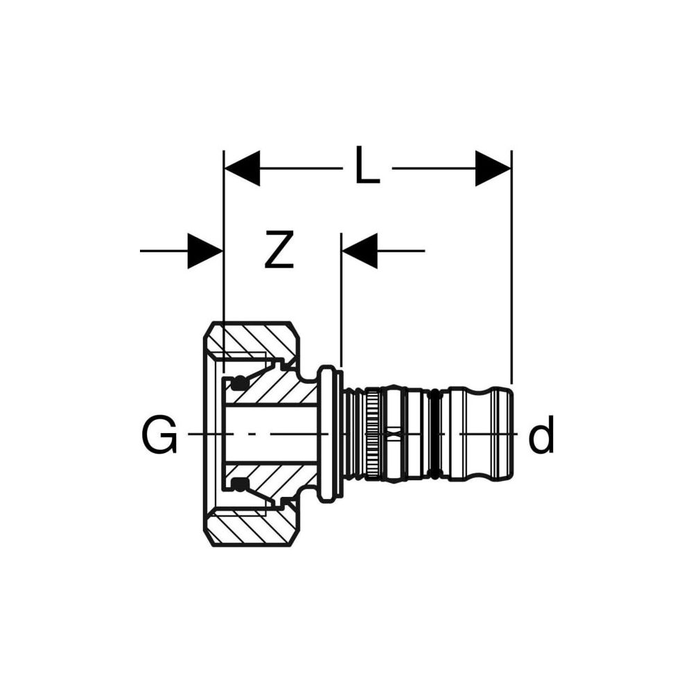 Geberit Mepla Verteilerabgang für Eurokonus, d 16mm, G 3/4″, Rotguss bleifrei... GEBERIT-601623005 4025416829751 (Abb. 4)