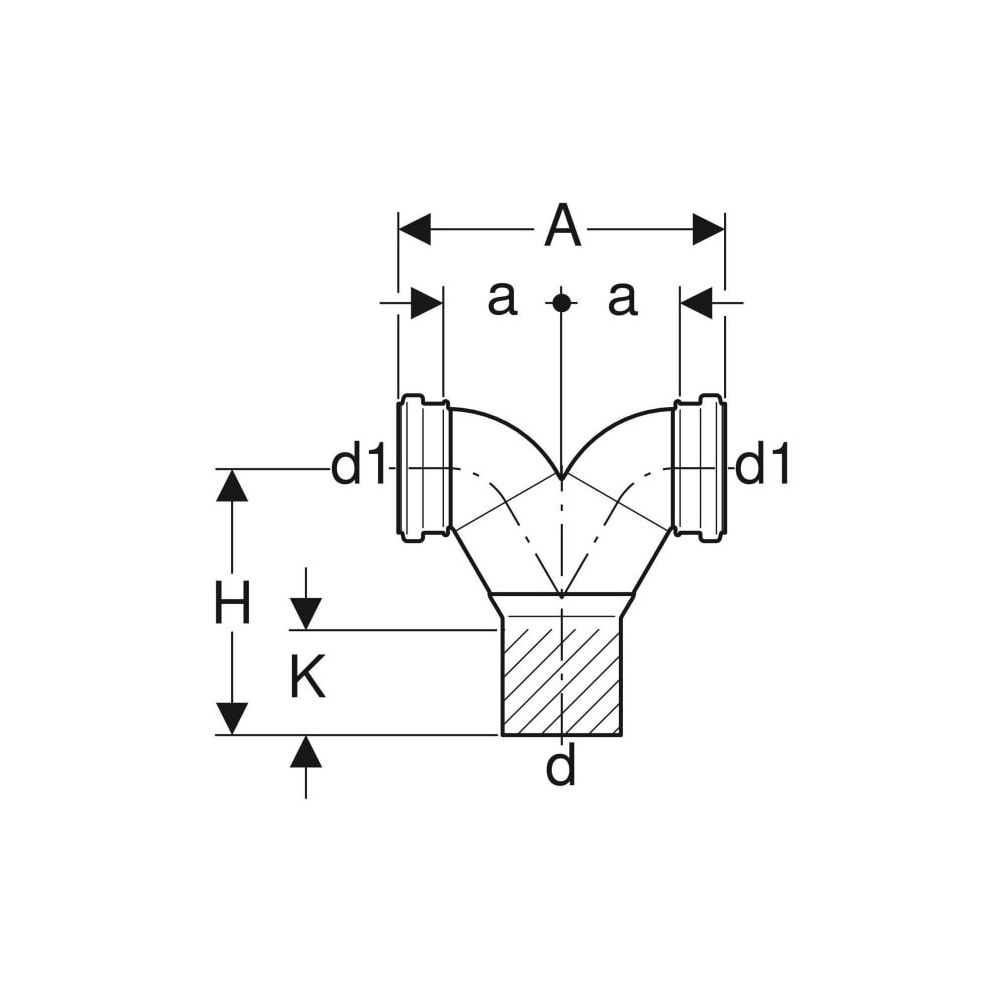 Geberit Silent db20 Doppelanschlussbogen 90 Grad d 90mm, d1 90mm... GEBERIT-308923141 4025416827160 (Abb. 4)