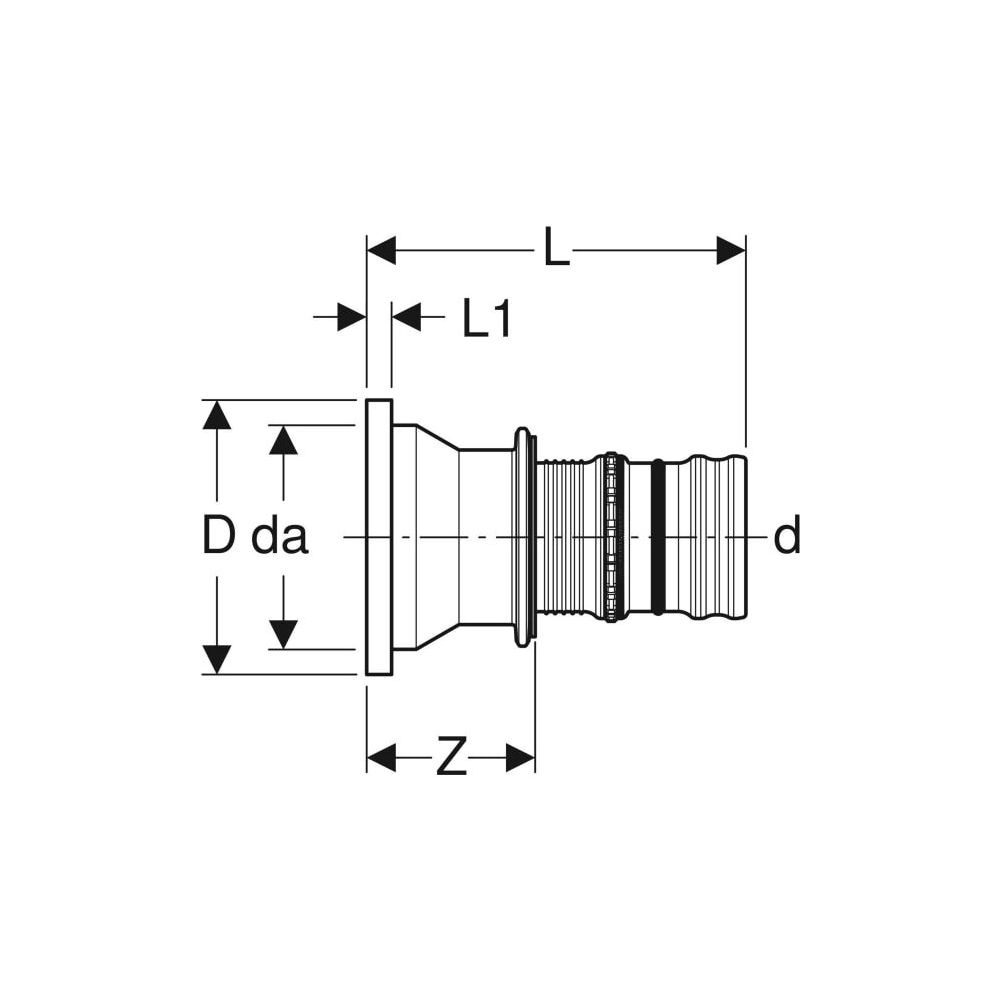 Geberit Bund mit Pressnippel, für Geberit Mepla Losflanschen PN 6, PN 10/16, d 75mm,... GEBERIT-608520005 4025416809265 (Abb. 4)