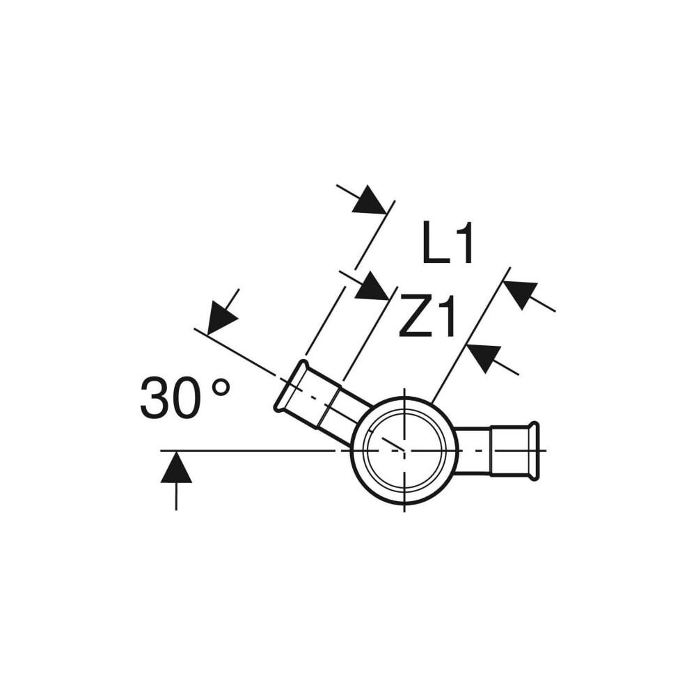 Geberit Mapress C-Stahl Kreuzstück 30° reduziert Außendurchmesser 28mm... GEBERIT-21409 4024723214090 (Abb. 4)