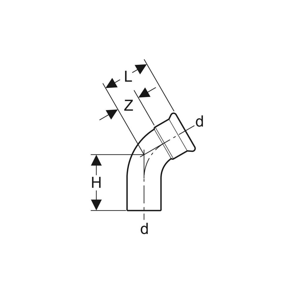 Geberit Mapress Edelstahl Bogen mit Einschubende 60 Grad, Außendurchmesser 22mm... GEBERIT-36173 4024723361732 (Abb. 4)
